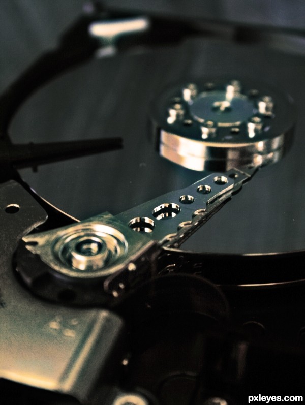 Inside hard disk drive